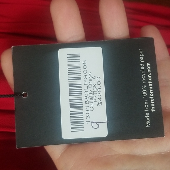 NWT Reformation Calalily Dress in Lipstick - Picture 6 of 6